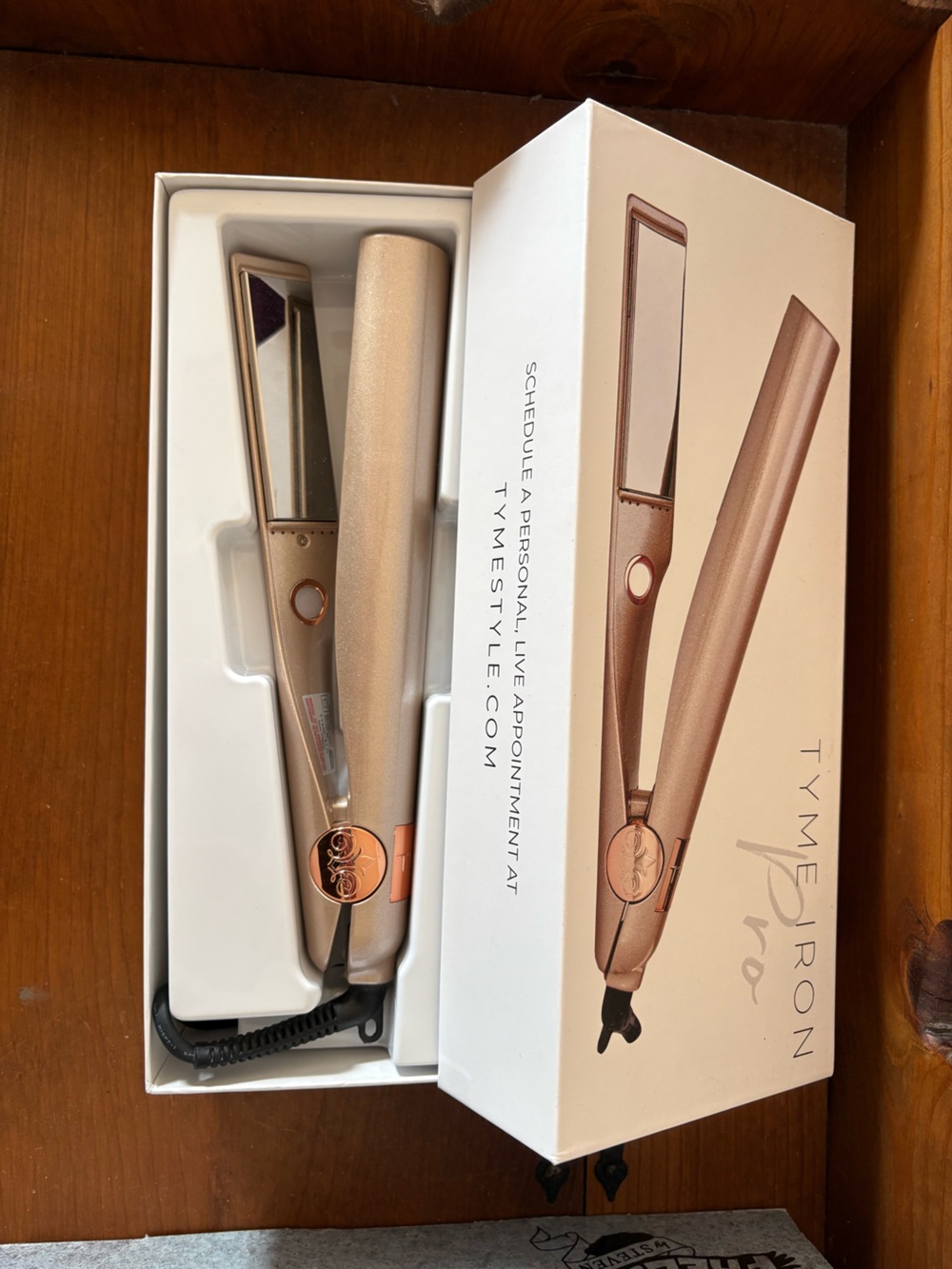 TYME Metallic Rose Gold Flat Iron Styling Tool